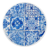 Blau-Weiß-Tile Keramikknauf (Vorderseite)