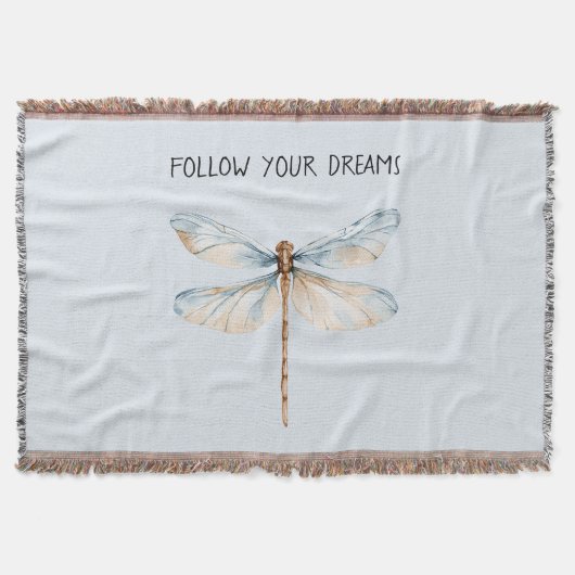 Blau Weiß Traum Libelle Geburtstag Decke (Vorderseite)
