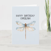 Blau Weiß Traum Libelle Geburtstag Karte (Vorderseite)