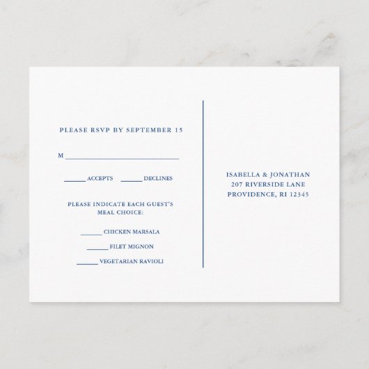 Blau-Weiß-UAwg mit Skriptwahl Einladungspostkarte (Rückseite)