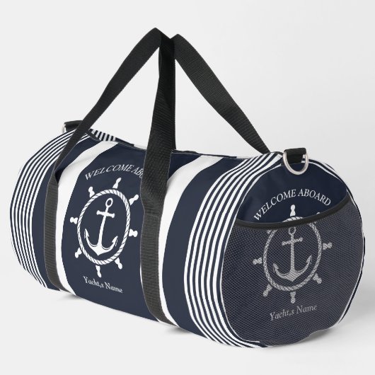 Blau-weiß und blau-weiß gestreift mit Anchor Duffle Bag (Rechte Ecke)