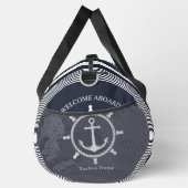 Blau-weiß und blau-weiß gestreift mit Anchor Duffle Bag (Rechts)