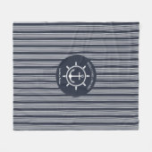 Blau-weiß und blau-weiß gestreift mit Anchor Fleecedecke (Vorderseite (Horizontal))
