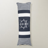 Blau-weiß und blau-weiß gestreift mit Anchor Seitenschläferkissen (Vorderseite Vertikal)