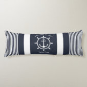 Blau-weiß und blau-weiß gestreift mit Anchor Seitenschläferkissen (Vorderseite)