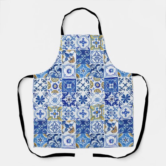 Blau, weiß und gelb im Mittelmeer Schürze (Vorderseite)