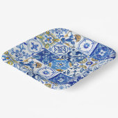 Blau, Weiß und Gelb Mittelmeer-Muster Pappteller (Gewinkelt)