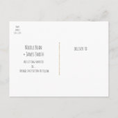 Blau Weiß und Gold Moderne Blumen Save the Date Ankündigungspostkarte (Rückseite)