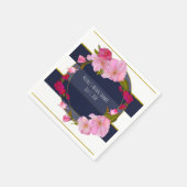 Blau-Weiß und Gold Modernes Party mit Blumenmotiv Serviette (Ecke)