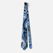 Blau, weiß und gold Wirbel Marmor wie Krawatte (Vorderseite)