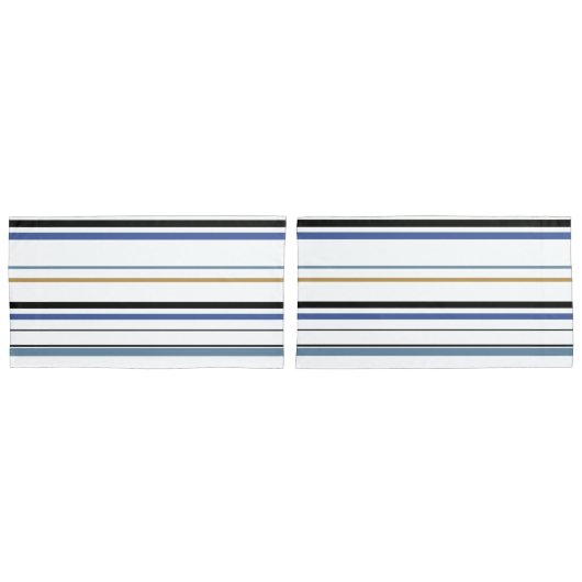 Blau-weiß und goldfarbene Strände Kissenbezug (Vorderseite-Set)