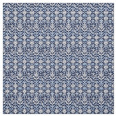 Blau Weiß und Grau Damask William Morris Style Stoff (Muster)