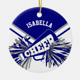 Blau, Weiß und Grau für einen Cheerleader 📣 Keramik Ornament