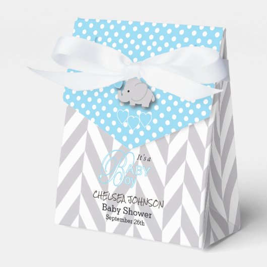 Blau, Weiß und Grau Geschenkschachtel (Vorderseite)