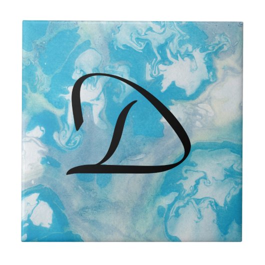 Blau Weiß und Grau Marmormuster Fliese (Vorderseite)