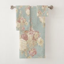 Blau Weiß und Rosa Floral Shabby Chic
