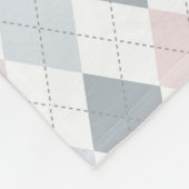 Blau, Weiß und Rosa Personalisiert Fleece Blanket (Ecke)