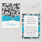 Blau-, Weiß- und Schwarz-Damaskus-Verschlusskarte Begleitkarte (Vorne/Hinten)