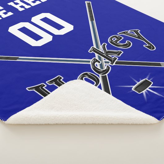 Blau, Weiß und Schwarz-Hockeyschläger-Decken Sherpadecke (3/4)