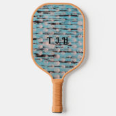 Blau, Weiß und Schwarz Pickleball Schläger (Rückseite)