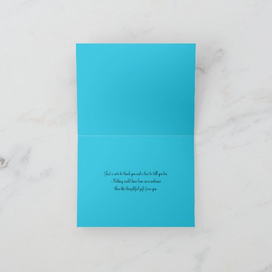 Blau, Weiß und Schwarzer Damaskus Vielen Dank, das Dankeskarte (Innenseite)