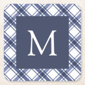 Blau-Weiß-Untersetzer Rechteckiger Pappuntersetzer (Vorderseite)