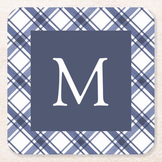 Blau-Weiß-Untersetzer Rechteckiger Pappuntersetzer (Vorderseite)