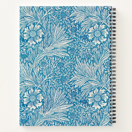Blau-Weiß-Vintag-Blumenmuster-Notebook Notizblock (Rückseite)