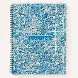 Blau-Weiß-Vintag-Blumenmuster-Notebook Notizblock