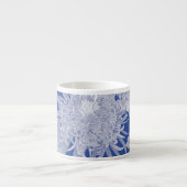Blau Weiß Vintag Chinoiserie Blumenmuster Espressotasse (Vorderseite)