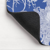 Blau Weiß Vintag Chinoiserie Blumenmuster Mousepad (Ecke)