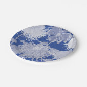 Blau Weiß Vintag Chinoiserie Blumenmuster Pappteller (Schrägansicht)