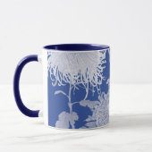 Blau Weiß Vintag Chinoiserie Blumenmuster Tasse (Links)