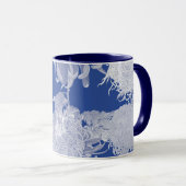 Blau Weiß Vintag Chinoiserie Blumenmuster Tasse (VorderseiteRechts)