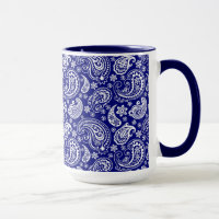 Blau-Weiß-Vintage Blumenpalisley-Design