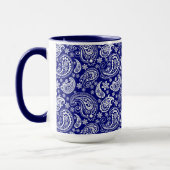 Blau-Weiß-Vintage Blumenpalisley-Design Tasse (Links)