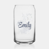 Blau-weiß Wildblumen im Delft-Stil Dosenglas (Rückseite)