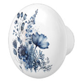 Blau-weiß Wildblumen im Delft-Stil Keramikknauf (Rechts)