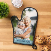 Blau & Weiß Wir Liebe Sie Foto Ofenhandschuh (Oben unten)