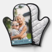 Blau & Weiß Wir Liebe Sie Foto Ofenhandschuh (Vorderseite/Rückseite)