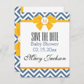 Blau-Weiß Zig Zag Muster Ankündigungspostkarte (Vorne/Hinten)