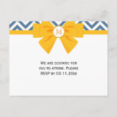 Blau-Weiß Zig Zag Muster Ankündigungspostkarte (Rückseite)