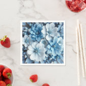 Blau-weiße 3D-Blume Serviette (Beispiel)
