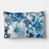 Blau-weiße 3D-Blume Zubehörtasche (Rückseite)