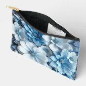Blau-weiße 3D-Blume Zubehörtasche (Offen)