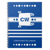 Blau-weiße Additivnamen striped Notizblock (Vorderseite)