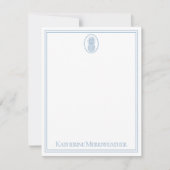 Blau-weiße Ananas im Rahmen mit vornehmer Note Mitteilungskarte (Vorderseite)