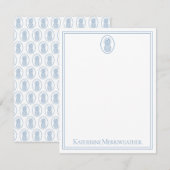 Blau-weiße Ananas im Rahmen mit vornehmer Note Mitteilungskarte (Vorne/Hinten)