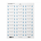 Blau-weiße Aquarellblumen-Rücksendeadresse (Vorne)