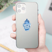 Blau weiße Aufkleber (Telefon)
